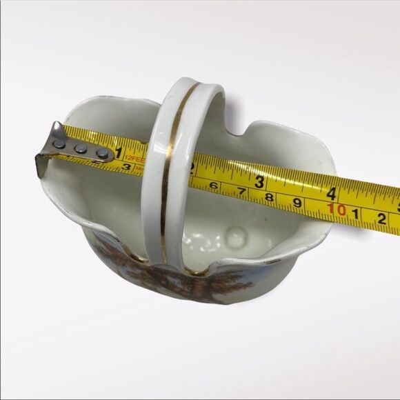 VINTAGE | Porcelain Basket With Scenery - Picture 8 of 8